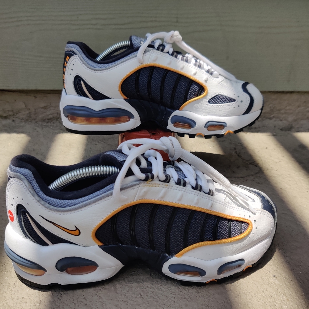 Nike White and Blue Sneakers Dynamic Design